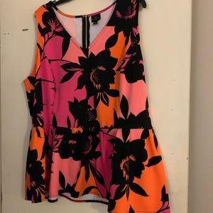 Worthington 3x sleeveless peplum top